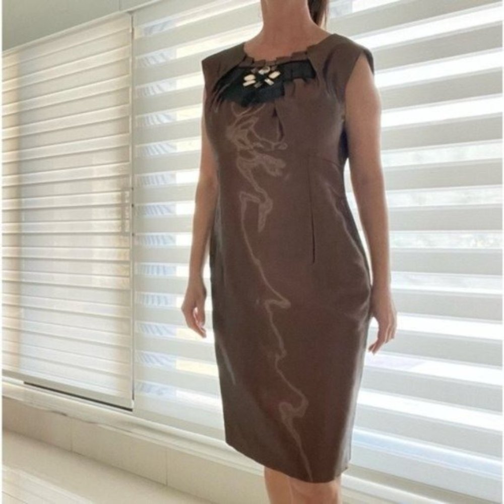 Escada Cocktail Dress with rhinestone Bow
